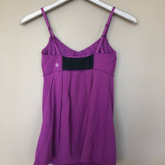 Lululemon Athletica Purple and Black Spaghetti Strap Tank Top Size 6 - Picture 2 of 7
